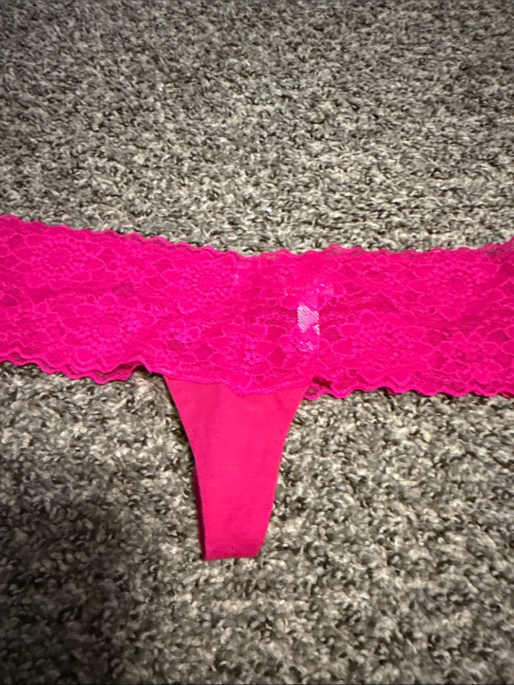 PINK Victoria's Secret Neon Pink Lace Thong